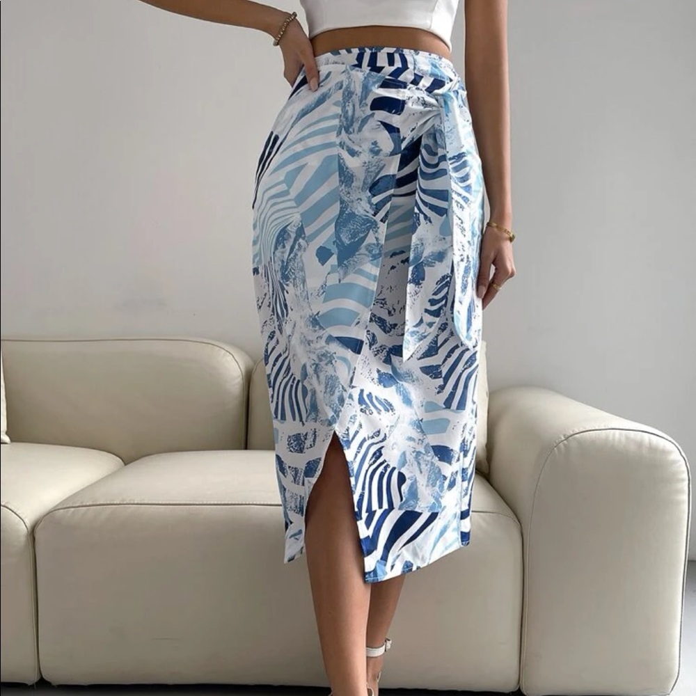 3/$30 Knot Side Faux Wrap Skirt